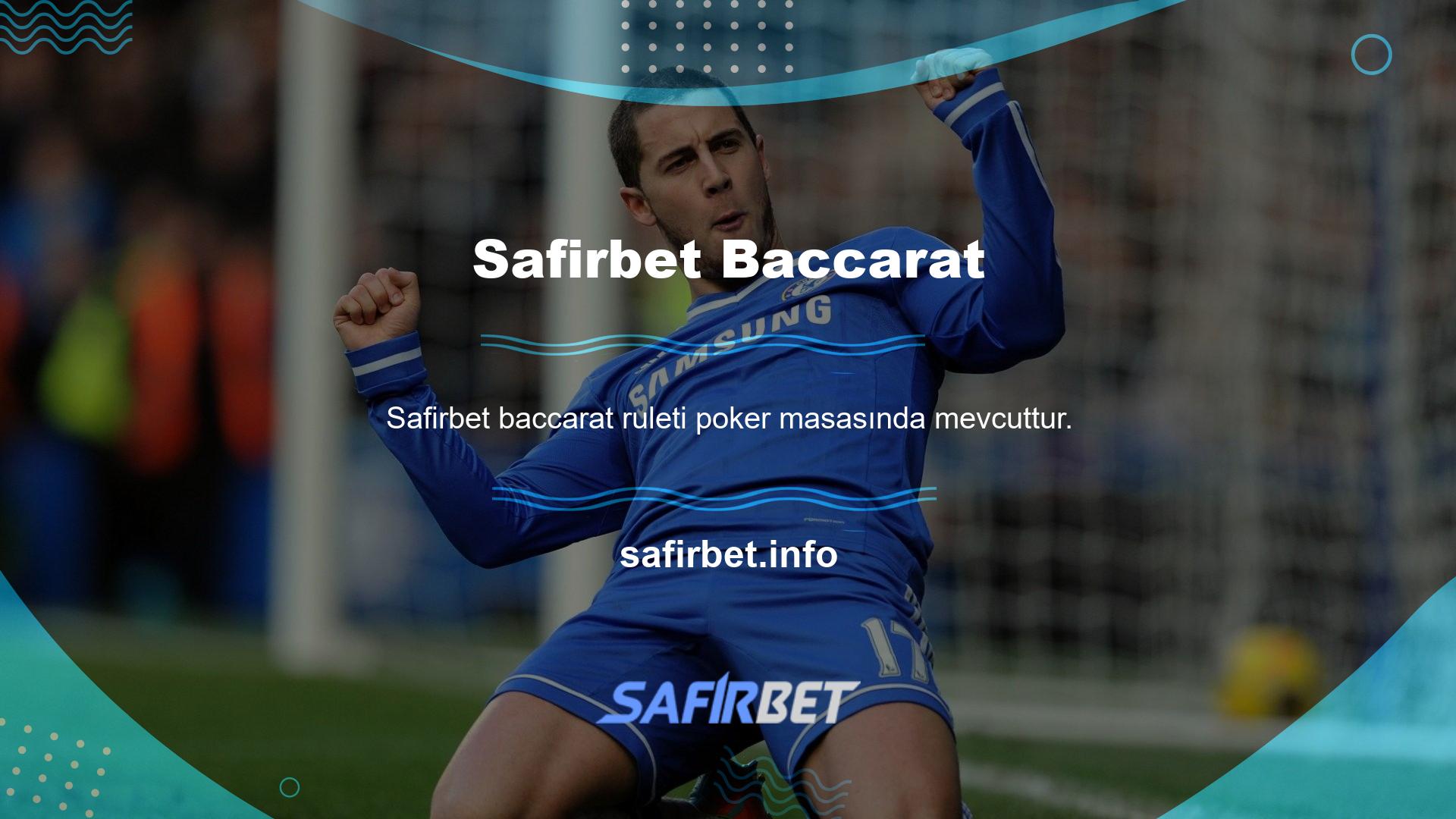 Baccarat, Safirbet bakaratter rulet oyununun canlı casino alanına giriş yaptığınızda alt kısmında yer almaktadır